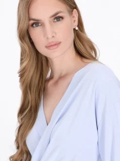 Dreimaster Damen Bluse in hellblau