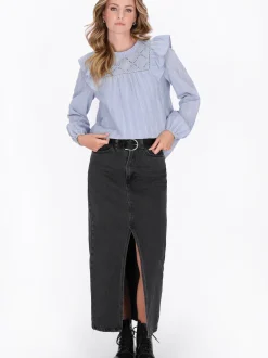 Dreimaster Damen Bluse in hellblau