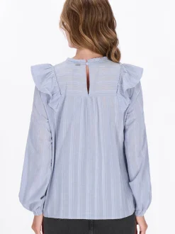 Dreimaster Damen Bluse in hellblau