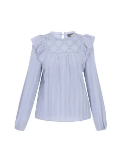 Dreimaster Damen Bluse in hellblau