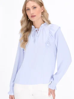 Dreimaster Damen Bluse in hellblau