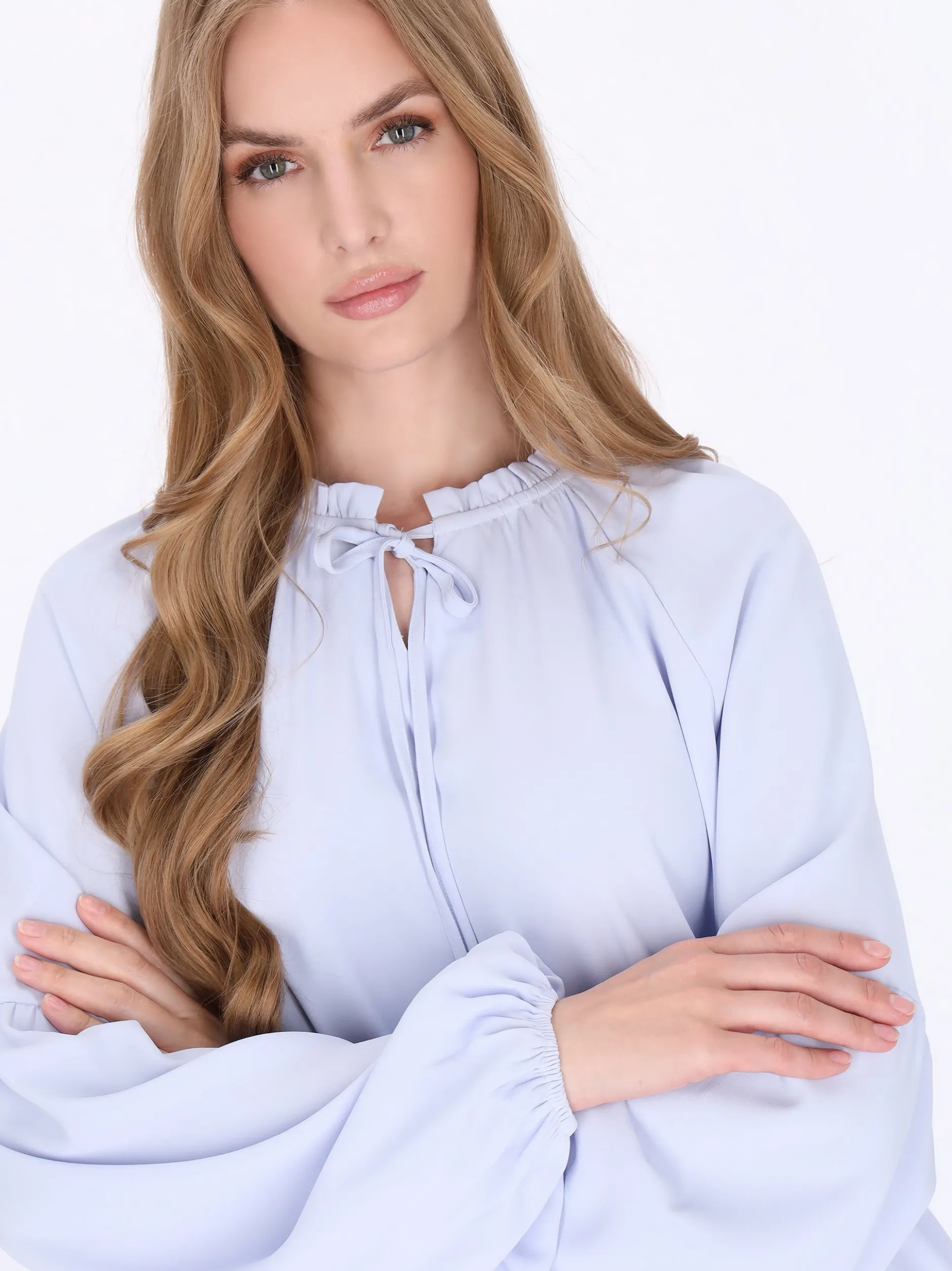 Dreimaster Damen Bluse in hellblau