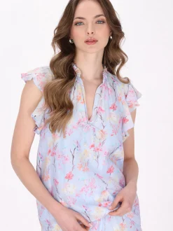 Dreimaster Damen Bluse in hellblau