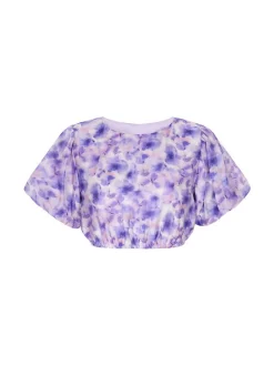 Dreimaster Damen Bluse in lila - Ausschnitt: Rundhals