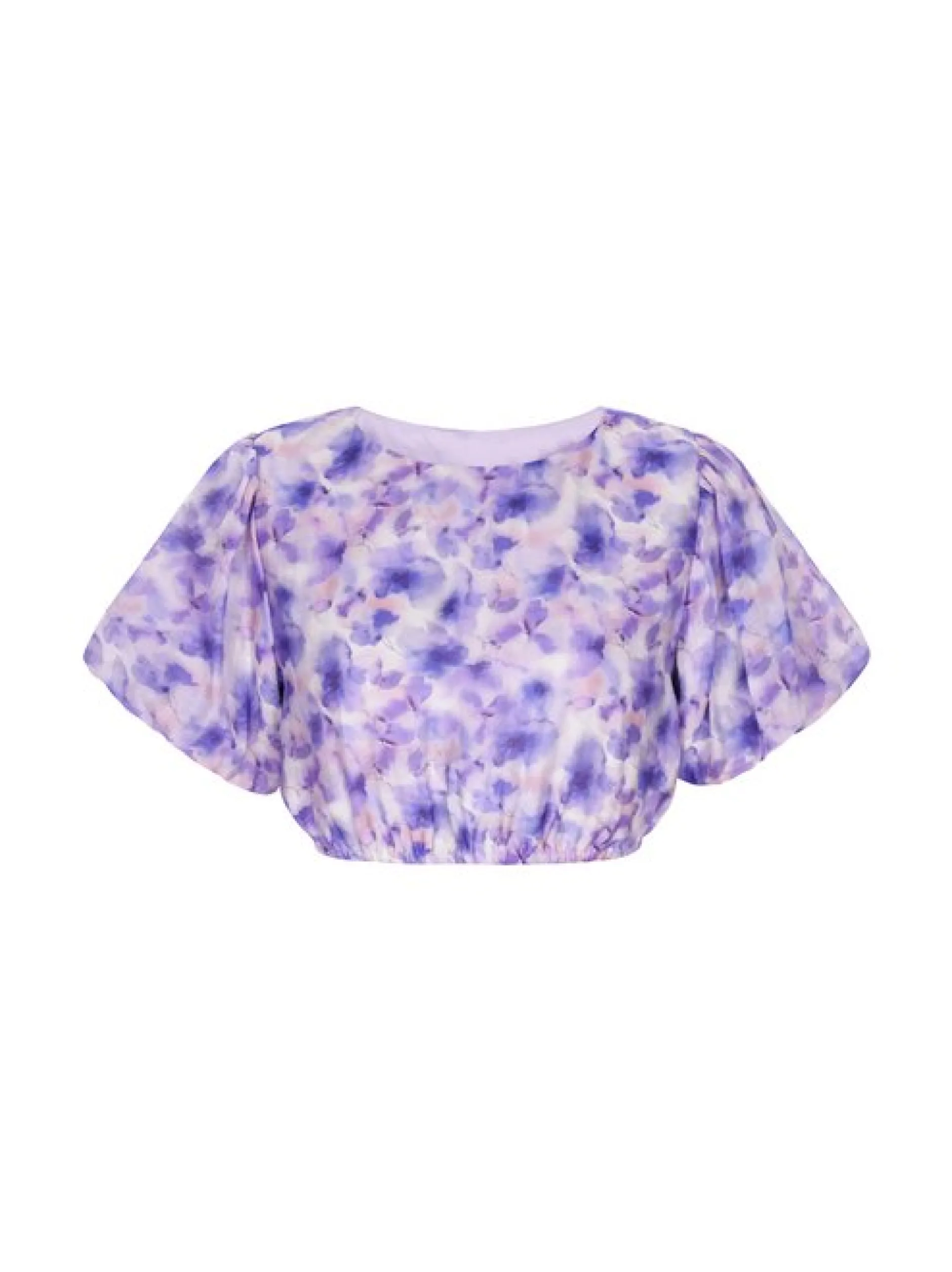 Dreimaster Damen Bluse in lila - Ausschnitt: Rundhals