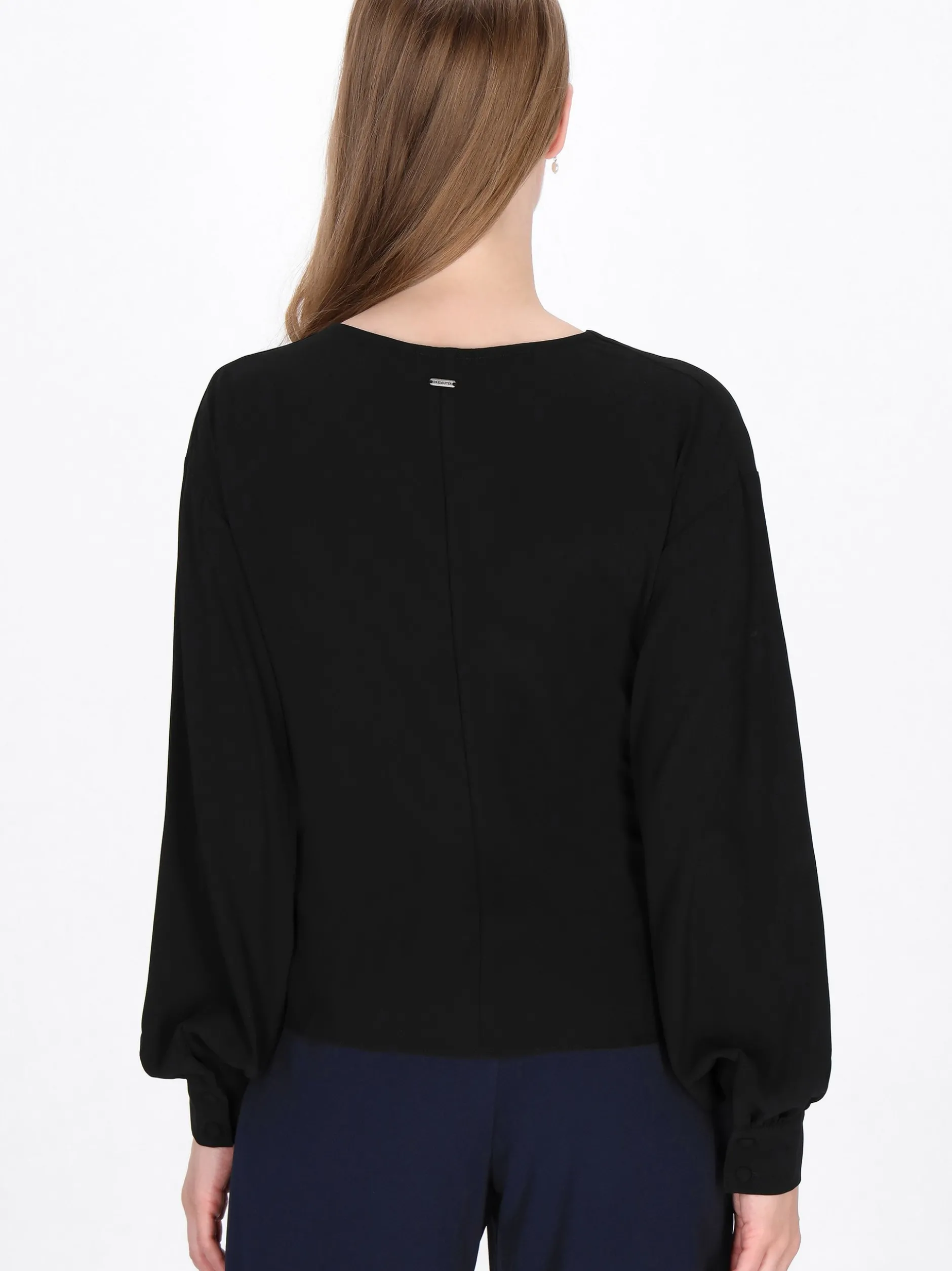 Dreimaster Damen Bluse in schwarz