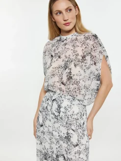 Dreimaster Damen Bluse in schwarz - Ausschnitt: Rundhals