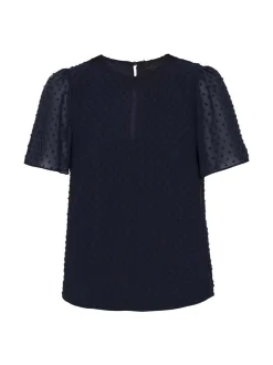 Dreimaster Damen Bluse in schwarz - Ausschnitt: Rundhals