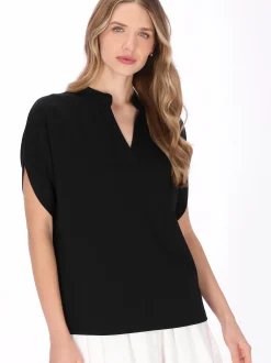 Dreimaster Damen Bluse in schwarz