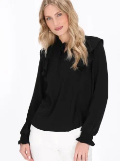 Dreimaster Damen Bluse in schwarz