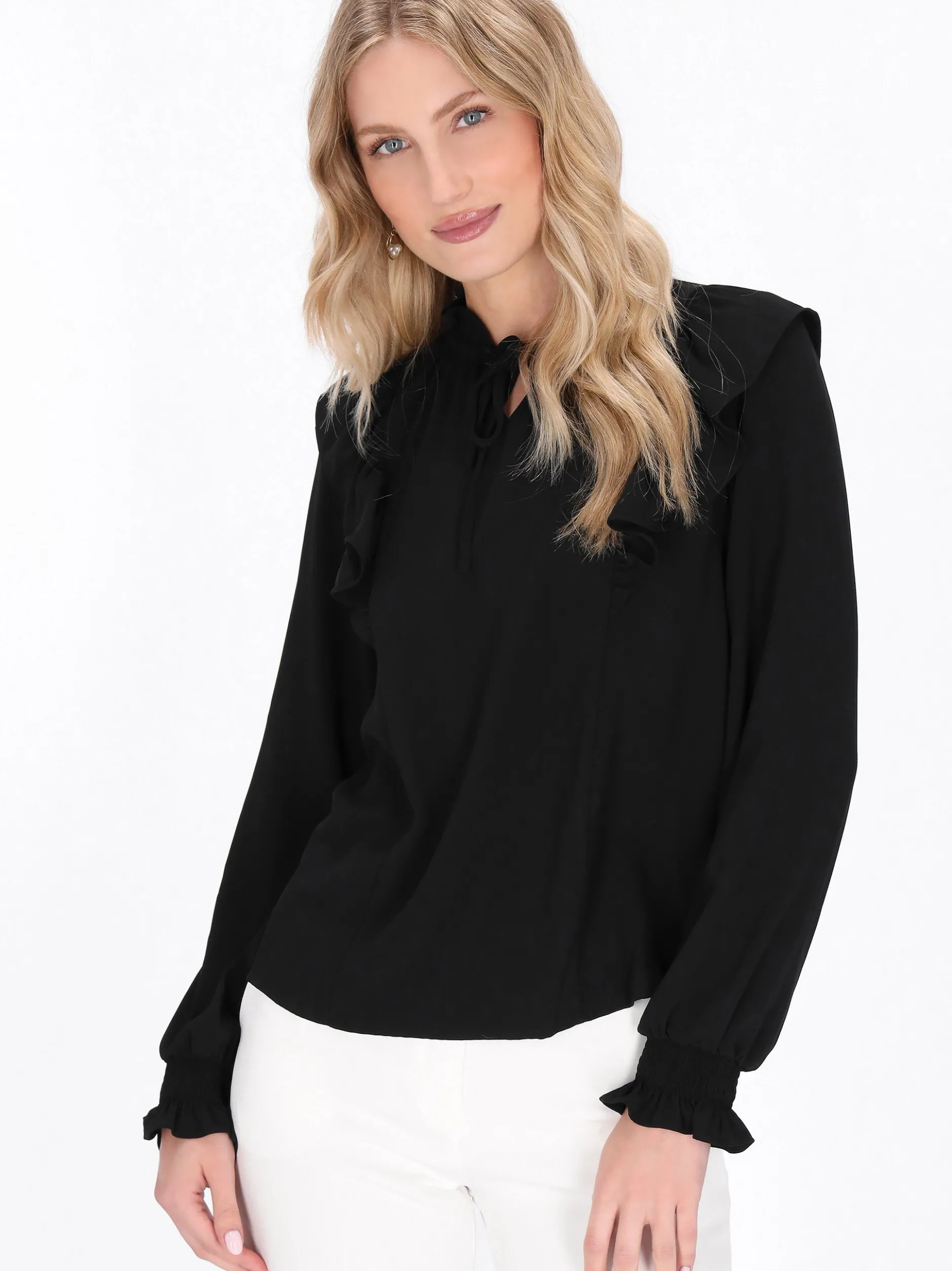 Dreimaster Damen Bluse in schwarz