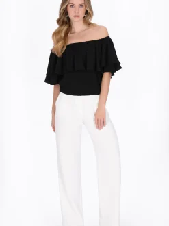 Dreimaster Damen Bluse in schwarz