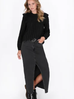Dreimaster Damen Bluse in schwarz