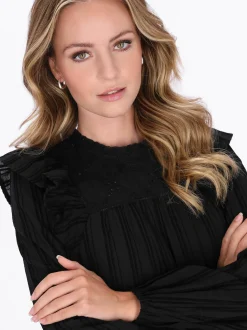 Dreimaster Damen Bluse in schwarz