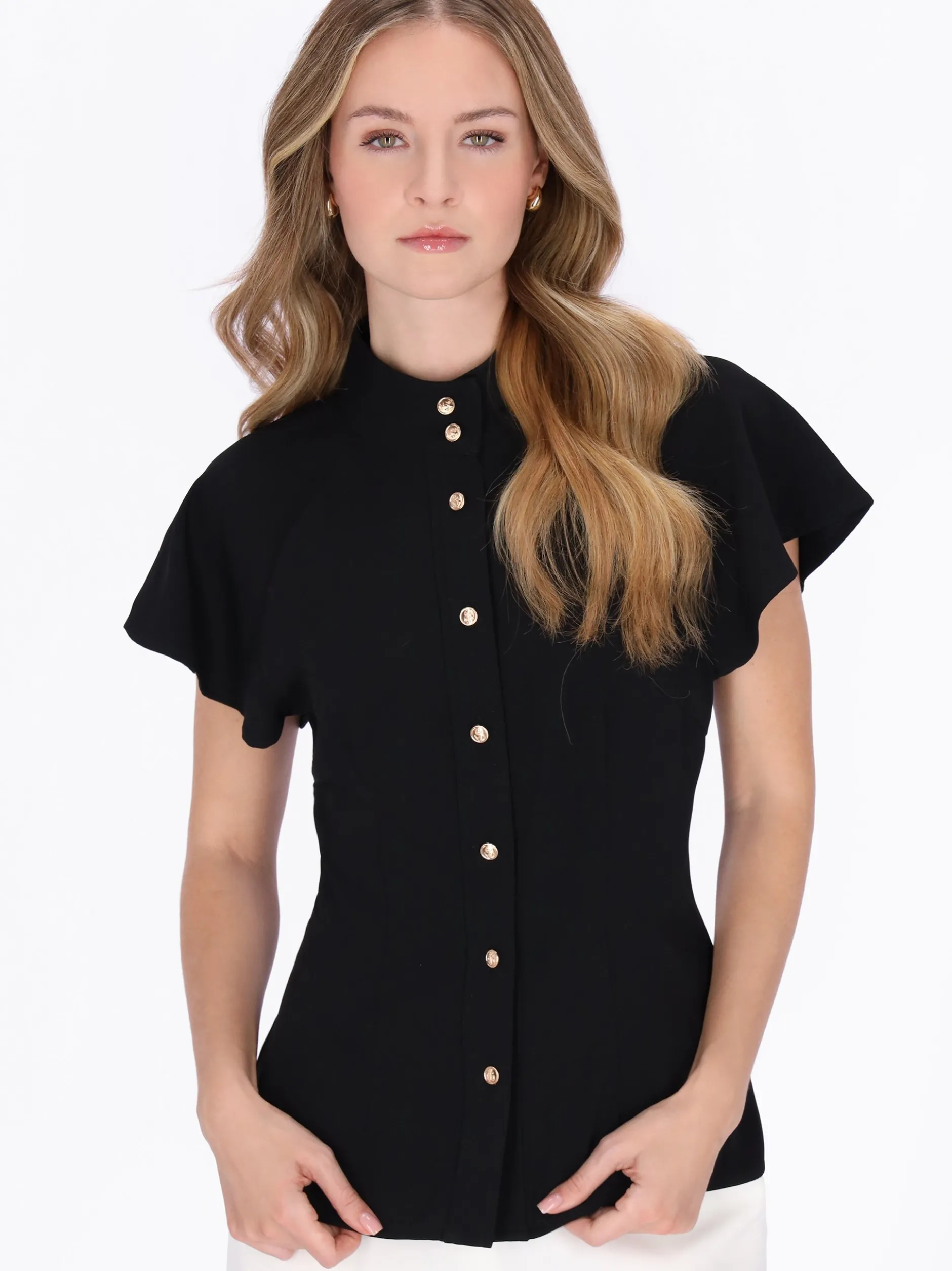 Dreimaster Damen Bluse in schwarz
