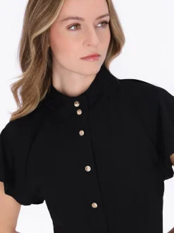 Dreimaster Damen Bluse in schwarz