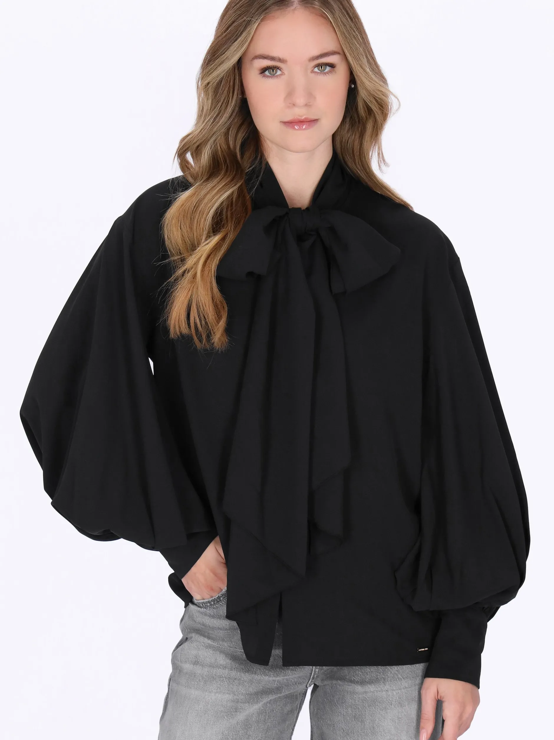 Dreimaster Damen Bluse in schwarz