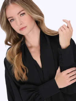 Dreimaster Damen Bluse in schwarz