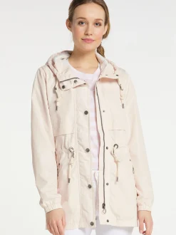 Dreimaster Damen Glänzende Übergangsjacke in nude