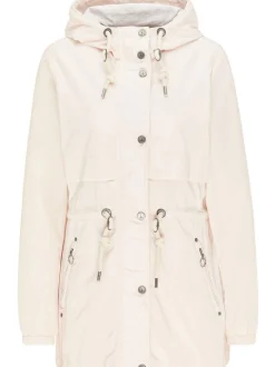Dreimaster Damen Glänzende Übergangsjacke in nude