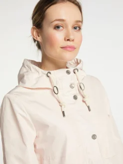 Dreimaster Damen Glänzende Übergangsjacke in nude