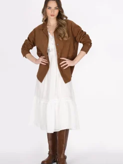 Dreimaster Damen Jacke in cognac