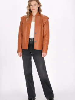 Dreimaster Damen Jacke in cognac