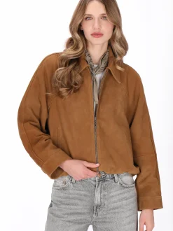 Dreimaster Damen Jacke in cognac