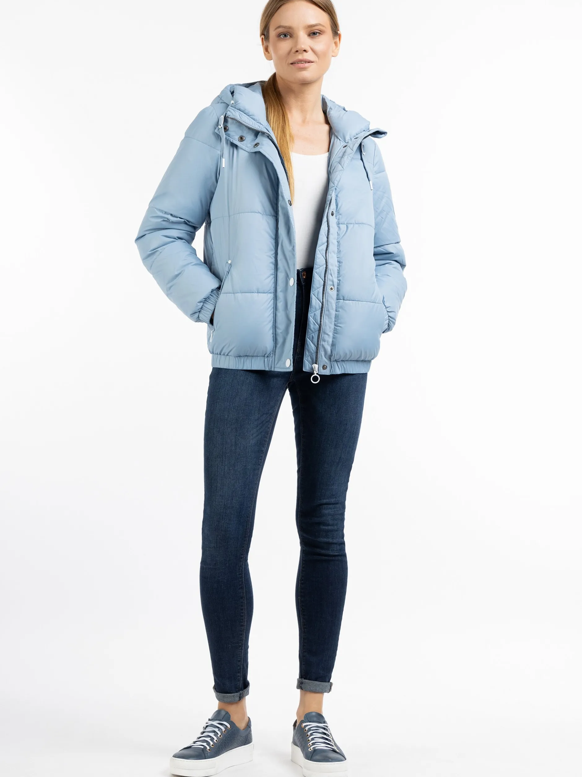 Dreimaster Damen Jacke mit Wattierung in hellblau