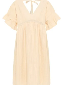 Dreimaster Damen Kleid in beige - Länge: mittel