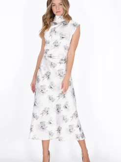Dreimaster Damen Kleid in beige - Länge: mittel