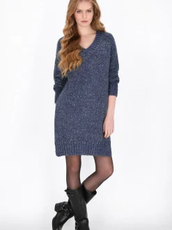 Dreimaster Damen Kleid in blau - Länge: mittel