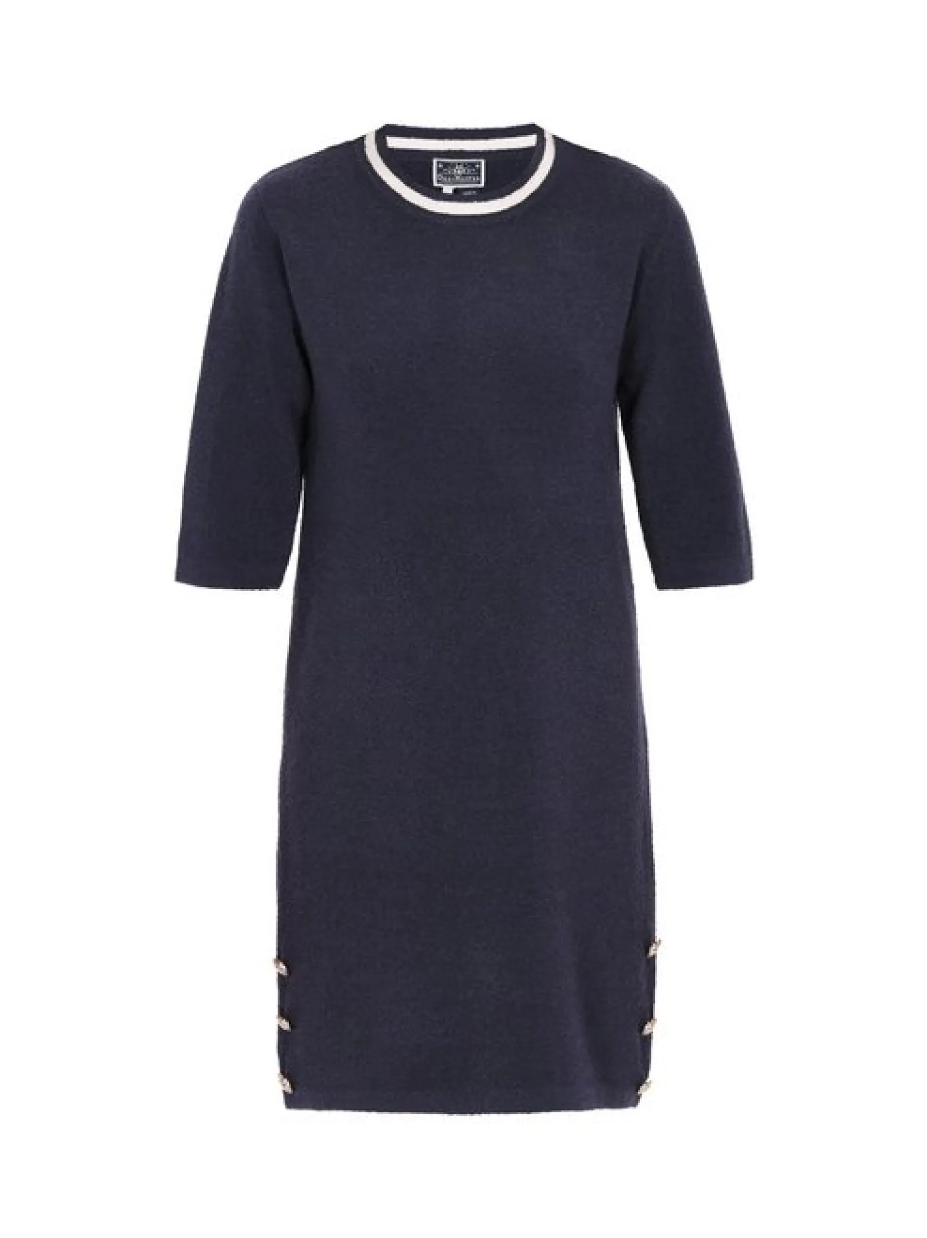 Dreimaster Damen Kleid in blau - Ausschnitt: Rundhals