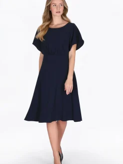 Dreimaster Damen Kleid in blau - Ausschnitt: Rundhals