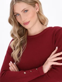Dreimaster Damen Kleid in bordeaux - Länge: mittel