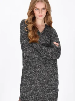Dreimaster Damen Kleid in grau - Länge: mittel