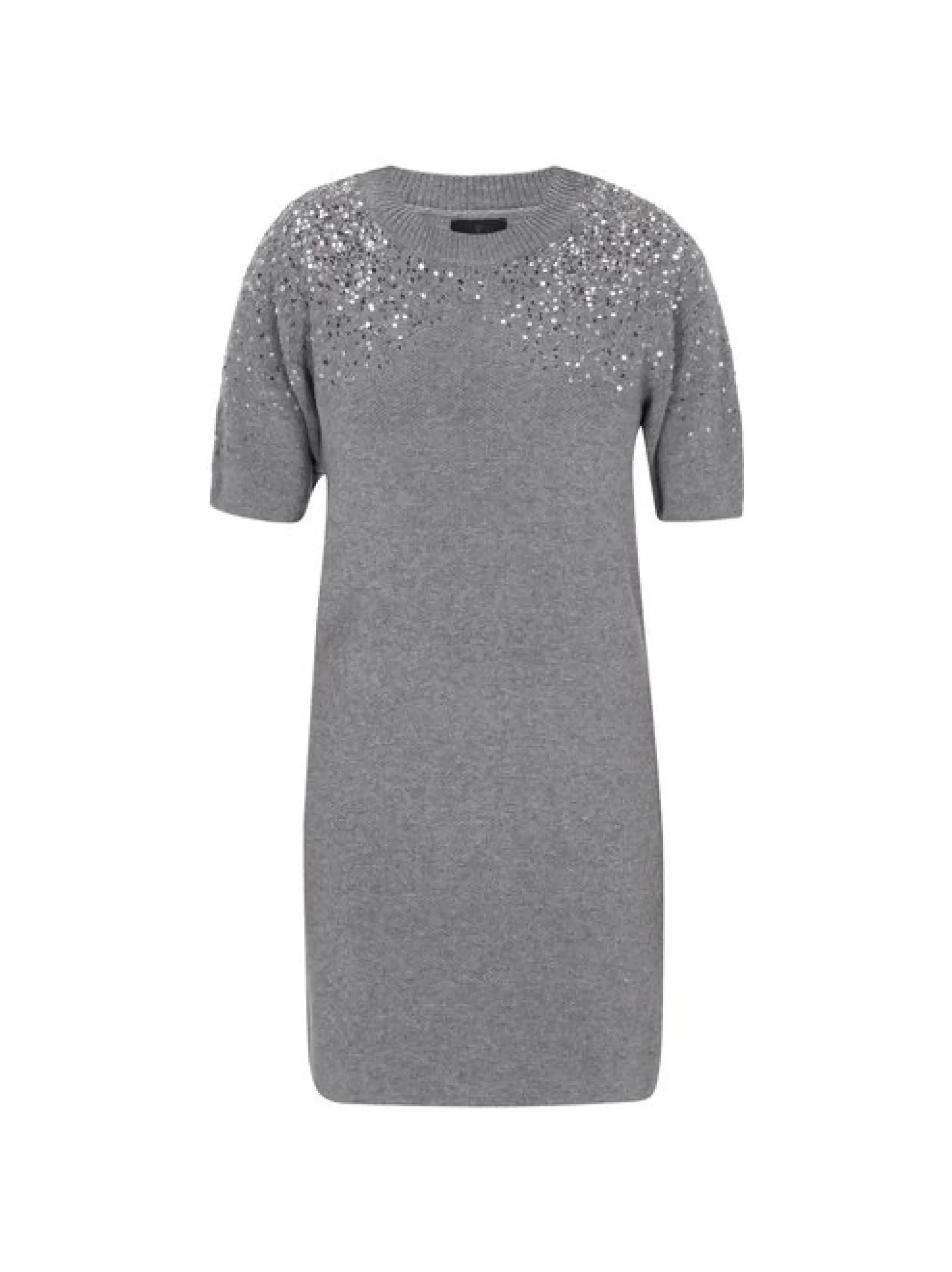 Dreimaster Damen Kleid in grau - Ausschnitt: Rundhals