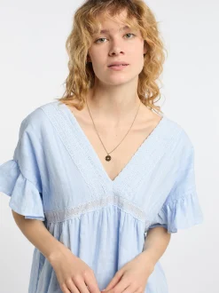 Dreimaster Damen Kleid in hellblau - Länge: mittel