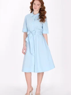 Dreimaster Damen Kleid in hellblau - Länge: mittel