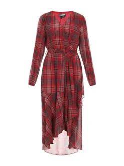 Dreimaster Damen Kleid in rot - Länge: mittel