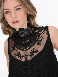 Dreimaster Damen Kleid in schwarz - Länge: mittel