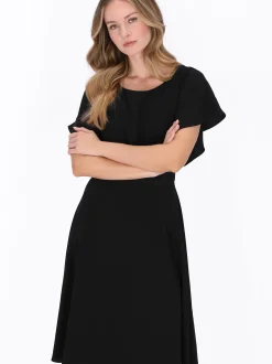 Dreimaster Damen Kleid in schwarz - Ausschnitt: Rundhals