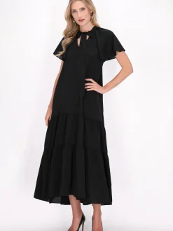 Dreimaster Damen Kleid in schwarz - Länge: mittel