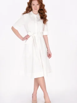 Dreimaster Damen Kleid in weiß - Länge: mittel