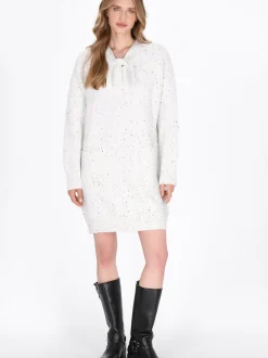 Dreimaster Damen Kleid in weiß - Ausschnitt: Rundhals