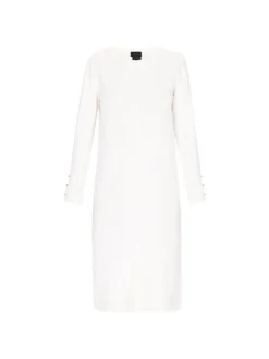 Dreimaster Damen Kleid in weiß - Ausschnitt: Rundhals