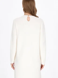 Dreimaster Damen Kleid in weiß - Ausschnitt: Rundhals