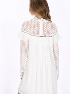 Dreimaster Damen Kleid in weiß - Länge: mittel