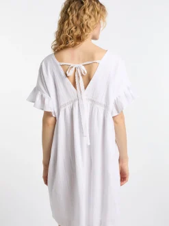 Dreimaster Damen Kleid in weiß - Länge: mittel