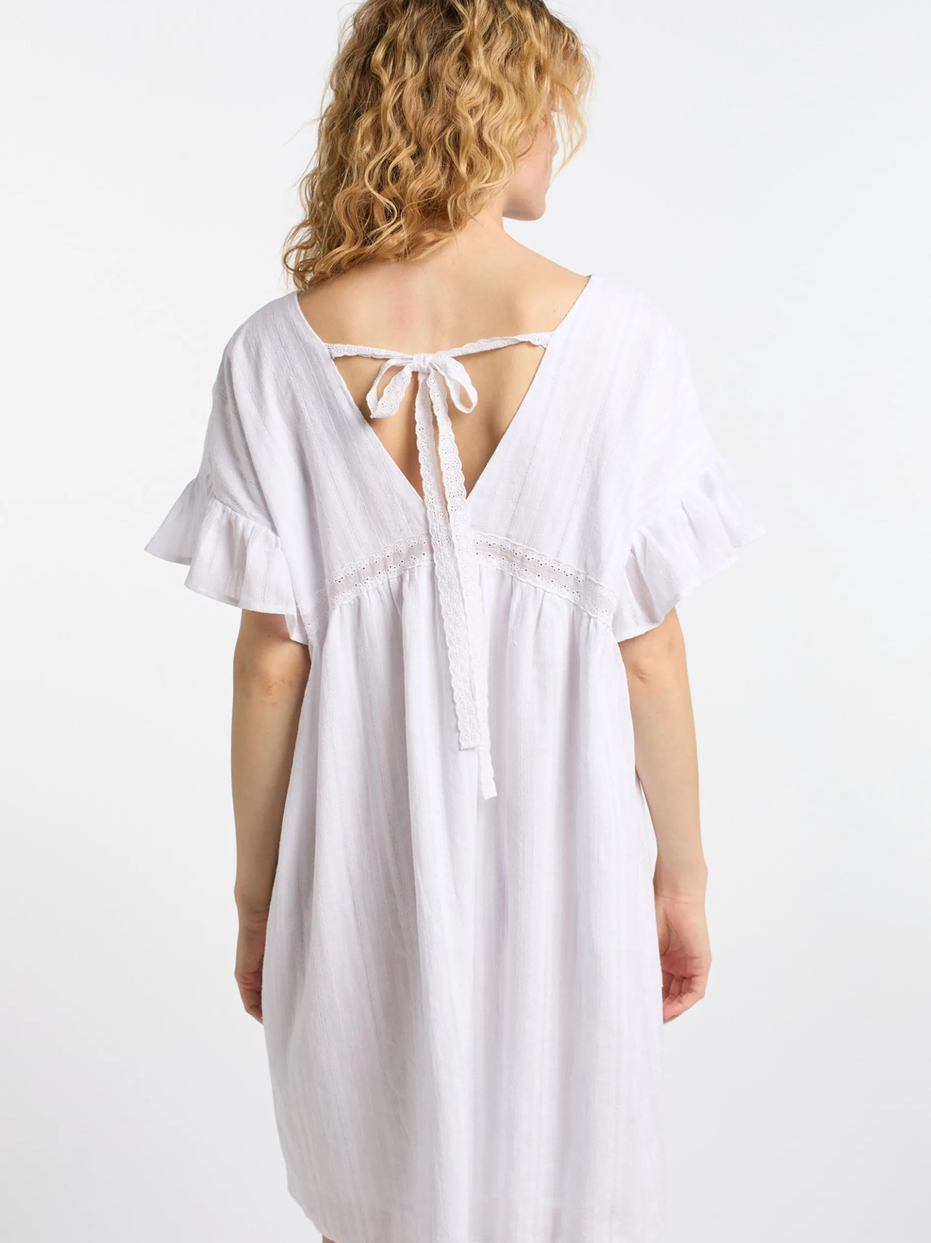 Dreimaster Damen Kleid in weiß - Länge: mittel